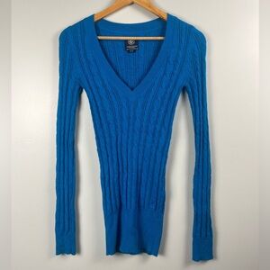VTG Y2K American Eagle Sweater Women's S Blue Cableknit Wool Preppy Bella Swan